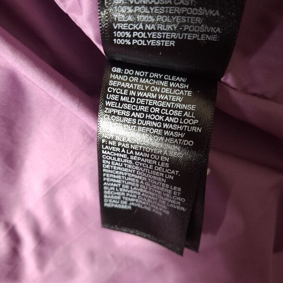 The North Face Kids Quilted Raincoat - Black with Purple Interior - Picture 6 of 9